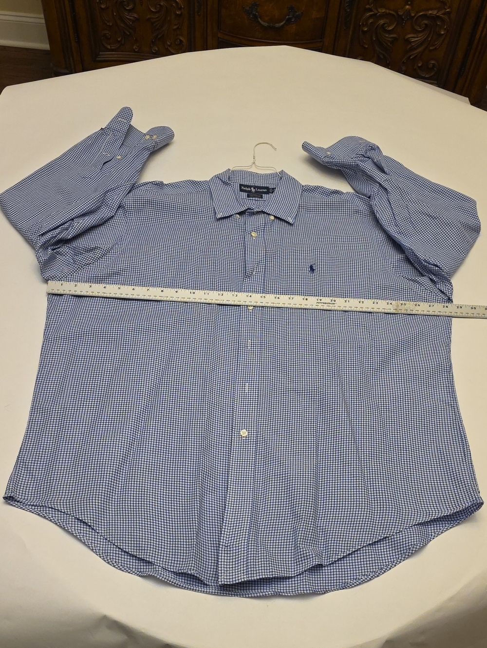 Polo by Ralph Lauren Blue Micro-Check Button-Down Shirt